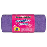 Super Bright 4 Microfibre Cloths  Adomoo